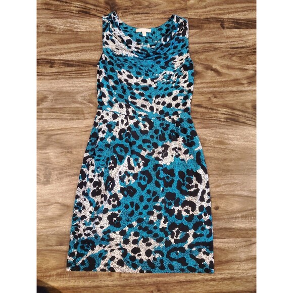 Banana Republic Dresses & Skirts - Banana Republic Women's XS X-Small Dress Cowl Neck Animal Print Blue Black